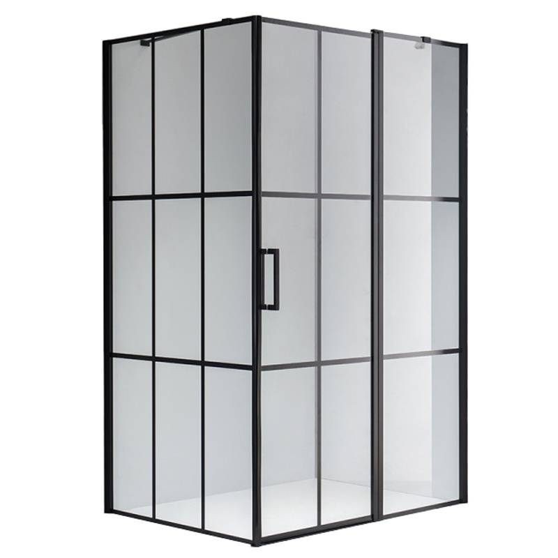 KABINA PRYSZNICOWA PROSTOKĄTNA BS02A CZARNA 100x80 CM BS02A-100X80