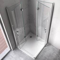 KABINA PRYSZNICOWA PROSTOKĄTNA + BRODZIK KZ13A/ST04A CHROM/BIAŁY 100x90 CM KZ13A+ST04A