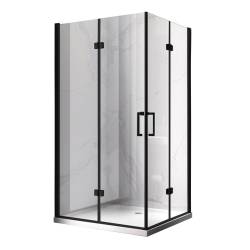 KABINA PRYSZNICOWA PROSTOKĄTNA Z BRODZIKIEM KZ12B/ST03A CZARNA 100x80 CM