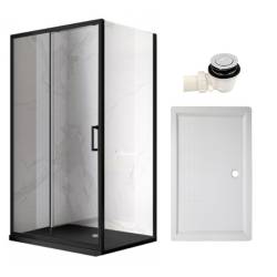 KABINA PRYSZNICOWA PROSTOKĄTNA Z BRODZIKIEM KZ103A/SXL03C CHROM/BIAŁY 100x80 CM