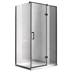KABINA PRYSZNICOWA PROSTOKĄTNA + BRODZIK KZ03D/ST06C CZARNA/BIAŁY 120x100CM KZ03D-BL+ST06C