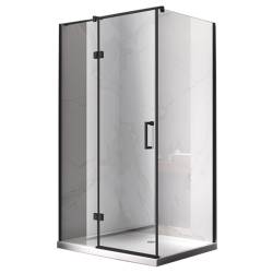 KABINA PRYSZNICOWA PROSTOKĄTNA + BRODZIK KZ03D/ST06C CZARNA/BIAŁY 120x100CM KZ03D-BL+ST06C