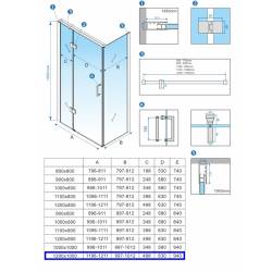 KABINA PRYSZNICOWA PROSTOKĄTNA + BRODZIK KZ03D/ST06C CHROM/CZARNY 120x100CM KZ03D+ST06C-BL