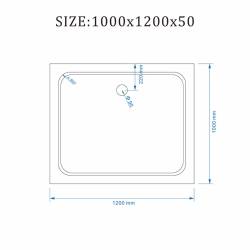 KABINA PRYSZNICOWA PROSTOKĄTNA + BRODZIK KZ03D/ST06C CHROM/BIAŁY 120x100 CM KZ03D+ST06C