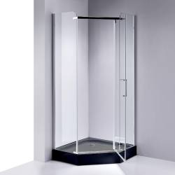KABINA PRYSZNICOWA PIĘCIOKĄTNA Z BRODZIKIEM KZ91B/SXL07B CHROM/CZARNY 90x90