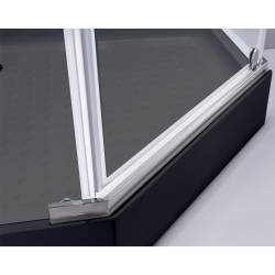 KABINA PRYSZNICOWA PIĘCIOKĄTNA Z BRODZIKIEM KZ91B/SXL07B CHROM/CZARNY 90x90