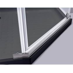 KABINA PRYSZNICOWA PIĘCIOKĄTNA Z BRODZIKIEM KZ91B/ST07B CHROM/CZARNY 90x90