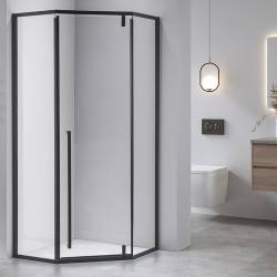 KABINA PRYSZNICOWA PIĘCIOKĄTNA Z BRODZIKIEM BS07B/ST07B CZARNY/BIAŁY 90x90 CM