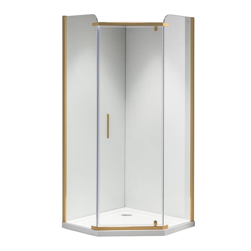 KABINA PRYSZNICOWA PIĘCIOKĄTNA KZ91B ZŁOTY 90x90 CM KZ91B-GL-90
