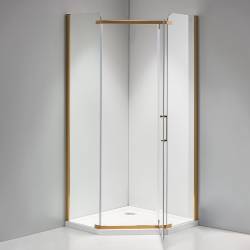KABINA PRYSZNICOWA PIĘCIOKĄTNA KZ91B ZŁOTY 90x90 CM KZ91B-GL-90