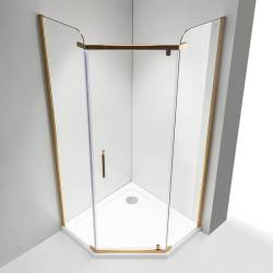 KABINA PRYSZNICOWA PIĘCIOKĄTNA KZ91A ZŁOTA 80x80 CM KZ91A-GL-80
