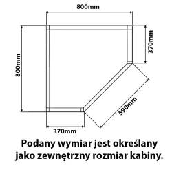 KABINA PRYSZNICOWA PIĘCIOKĄTNA KZ91A CHROM 80x80 CM KZ91A-80