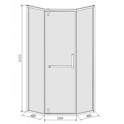 KABINA PRYSZNICOWA PIĘCIOKĄTNA KZ4026B CZARNA 90x90 CM KZ4026B-BL-90