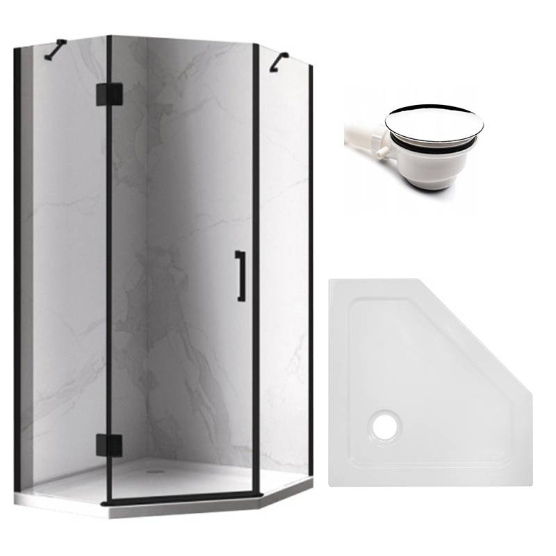 KABINA PRYSZNICOWA PIĘCIOKĄTNA KZ10B ZŁOTA 90x90 CM KZ10B-BL+ST08B-WH