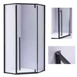 KABINA PRYSZNICOWA PIĘCIOKĄTNA BS07B CZARNA 90x90 CM BS07B-90