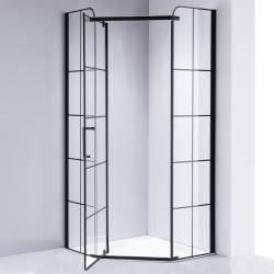 KABINA PRYSZNICOWA PIĘCIOKĄTNA BS06C CZARNA 100x100 CM BS06C-100