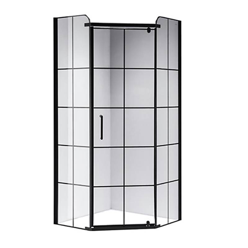 KABINA PRYSZNICOWA PIĘCIOKĄTNA BS06A CZARNA 80x80 CM BS06A-80