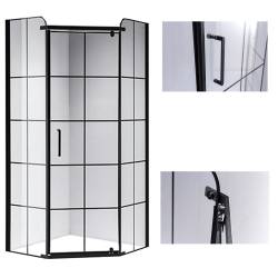 KABINA PRYSZNICOWA PIĘCIOKĄTNA BS06A CZARNA 80x80 CM BS06A-80
