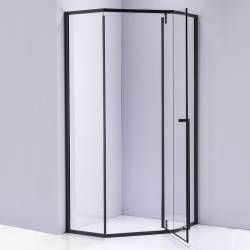 KABINA PRYSZNICOWA PIĘCIOKĄTNA Z BRODZIKIEM BS07A/SXL07A CZARNA/CZARNY 80x80 CM