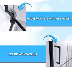 KABINA PRYSZNICOWA PIĘCIOKĄTNA + BRODZIK BS06A/SXL07A CZARNA/CZARNY 80x80 BS06A+SXL07A-BL