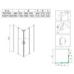 KABINA PRYSZNICOWA KWADRATOWA ZBD-9063 CHROM 90X90 CM ZBD-9063