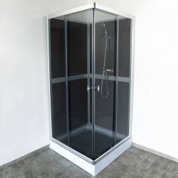 KABINA PRYSZNICOWA KWADRATOWA Z BRODZIKIEM WSH309B SZARA 90x90 CM WSH309B-GR-90