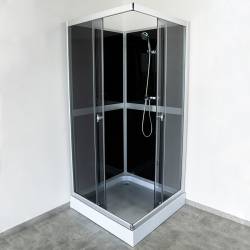 KABINA PRYSZNICOWA KWADRATOWA Z BRODZIKIEM WSH309B SZARA 90x90 CM WSH309B-GR-90