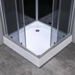 KABINA PRYSZNICOWA KWADRATOWA Z BRODZIKIEM WSH309B SZARA 90x90 CM WSH309B-GR-90