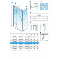 KABINA PRYSZNICOWA KWADRATOWA Z BRODZIKIEM KZ90B/RIKO CHROM/CZARNY 90x90 CM KZ90B+RIKO-BL-90