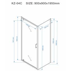 KABINA PRYSZNICOWA KWADRATOWA Z BRODZIKIEM KZ1390B/RIKO CZARNA/CZARNY 90x90 CM KZ1390B-BL+RIKO-BL