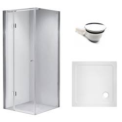 KABINA PRYSZNICOWA KWADRATOWA Z BRODZIKIEM KZ1390A/ST02A CHROM/BIAŁY 80x80 CM KZ1390A+ST02A-WH