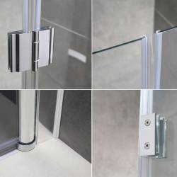 KABINA PRYSZNICOWA KWADRATOWA Z BRODZIKIEM KZ1290B/SXL02B CHROM/BIAŁY 90x90