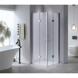 KABINA PRYSZNICOWA KWADRATOWA Z BRODZIKIEM KZ1290B/RIKO CHROM/CZARNY 90x90