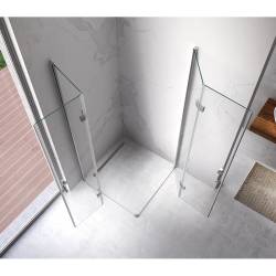 KABINA PRYSZNICOWA KWADRATOWA Z BRODZIKIEM KZ08C/SXL02B CHROM/CZARNY 90x90 KZ08C+SXL02B-BL