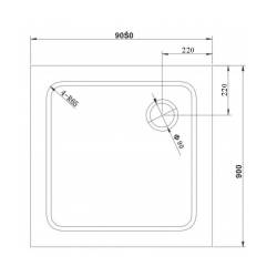 KABINA PRYSZNICOWA KWADRATOWA Z BRODZIKIEM KZ08C/ST02B CHROM/BIAŁY 90x90 CM KZ08C+ST02B-WH