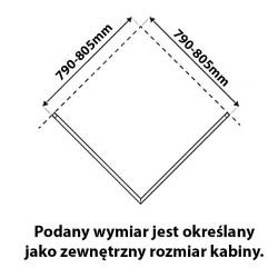 KABINA PRYSZNICOWA KWADRATOWA Z BRODZIKIEM KZ08B/SXL02A CZARNA/BIAŁY 80x80 KZ08B-BL+SXL02A-WH