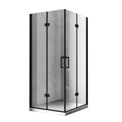 KABINA PRYSZNICOWA KWADRATOWA Z BRODZIKIEM KZ08B/ST02A CZARNA/BIAŁY 80x80 CM