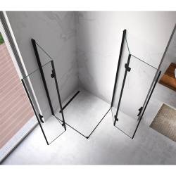 KABINA PRYSZNICOWA KWADRATOWA Z BRODZIKIEM KZ08B/ST02A CZARNA/BIAŁY 80x80 CM