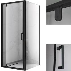 KABINA PRYSZNICOWA KWADRATOWA Z BRODZIKIEM KZ04C/RIKO CZARNA/CZARNY 90x90 CM KZ04C-BL+RIKO-BL-90
