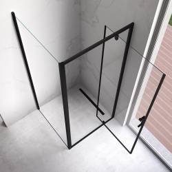KABINA PRYSZNICOWA KWADRATOWA Z BRODZIKIEM KZ04C/RIKO CZARNA/CZARNY 90x90 CM KZ04C-BL+RIKO-BL-90