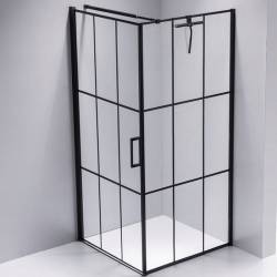 KABINA PRYSZNICOWA KWADRATOWA Z BRODZIKIEM BS13B/RIKO CZARNA/CZARNY 90x90 CM BS13B+RIKO-BL-90