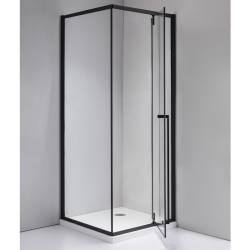 KABINA PRYSZNICOWA KWADRATOWA Z BRODZIKIEM BS11B/RIKO CZARNA/CZARNY 90x90 CM BS11B+RIKO-BL-90