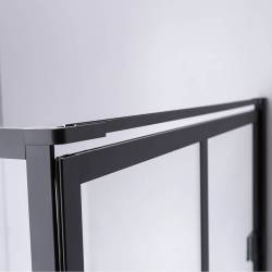 KABINA PRYSZNICOWA KWADRATOWA Z BRODZIKIEM BS10A/ST02A CZARNA/BIAŁY 80x80 CM BS10A+ST02A-WH