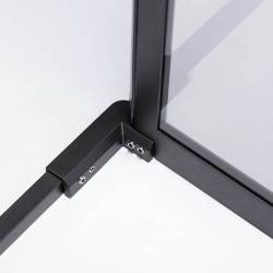 KABINA PRYSZNICOWA KWADRATOWA Z BRODZIKIEM BS10A/ST02A CZARNA/BIAŁY 80x80 CM BS10A+ST02A-WH