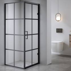 KABINA PRYSZNICOWA KWADRATOWA Z BRODZIKIEM BS10A/ST02A CZARNA/BIAŁY 80x80 CM BS10A+ST02A-WH