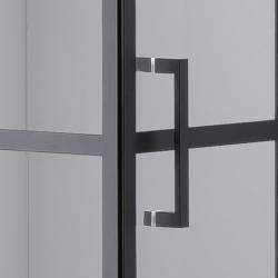 KABINA PRYSZNICOWA KWADRATOWA Z BRODZIKIEM BS10A/ST02A CZARNA/BIAŁY 80x80 CM BS10A+ST02A-WH