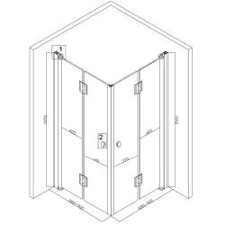 KABINA PRYSZNICOWA KWADRATOWA Z BRODZIKIEM BS08B/RIKO CZARNA/CZARNY 90x90 CM BS08B+RIKO-BL-90