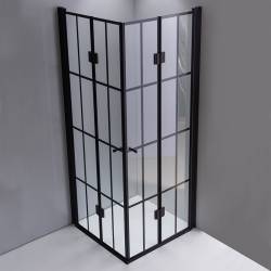 KABINA PRYSZNICOWA KWADRATOWA Z BRODZIKIEM BS08B/RIKO CZARNA/CZARNY 90x90 CM BS08B+RIKO-BL-90