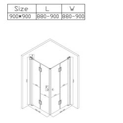 KABINA PRYSZNICOWA KWADRATOWA Z BRODZIKIEM BS05B/RIKO CZARNA/CZARNY 90x90