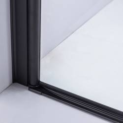 KABINA PRYSZNICOWA KWADRATOWA Z BRODZIKIEM BS04B/RIKO CZARNA/CZARNY 90x90